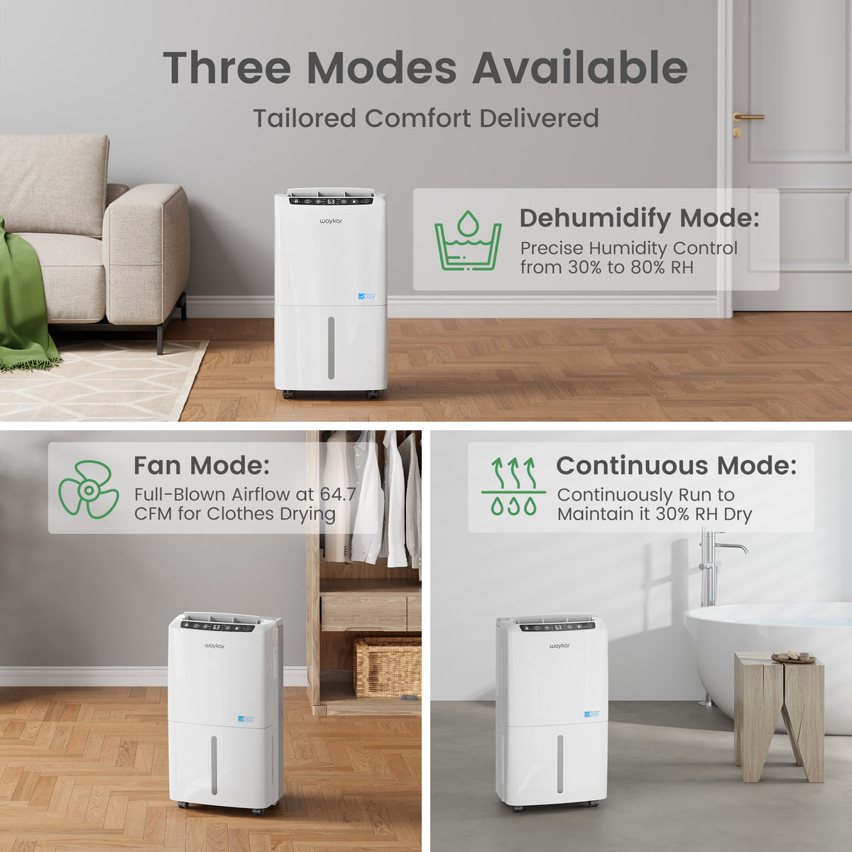 Sitvon 10 Pint Energy Star Dehumidifier, 2,000 Sq. Ft, Quiet, Humidity Control, Timer, Drain Hose