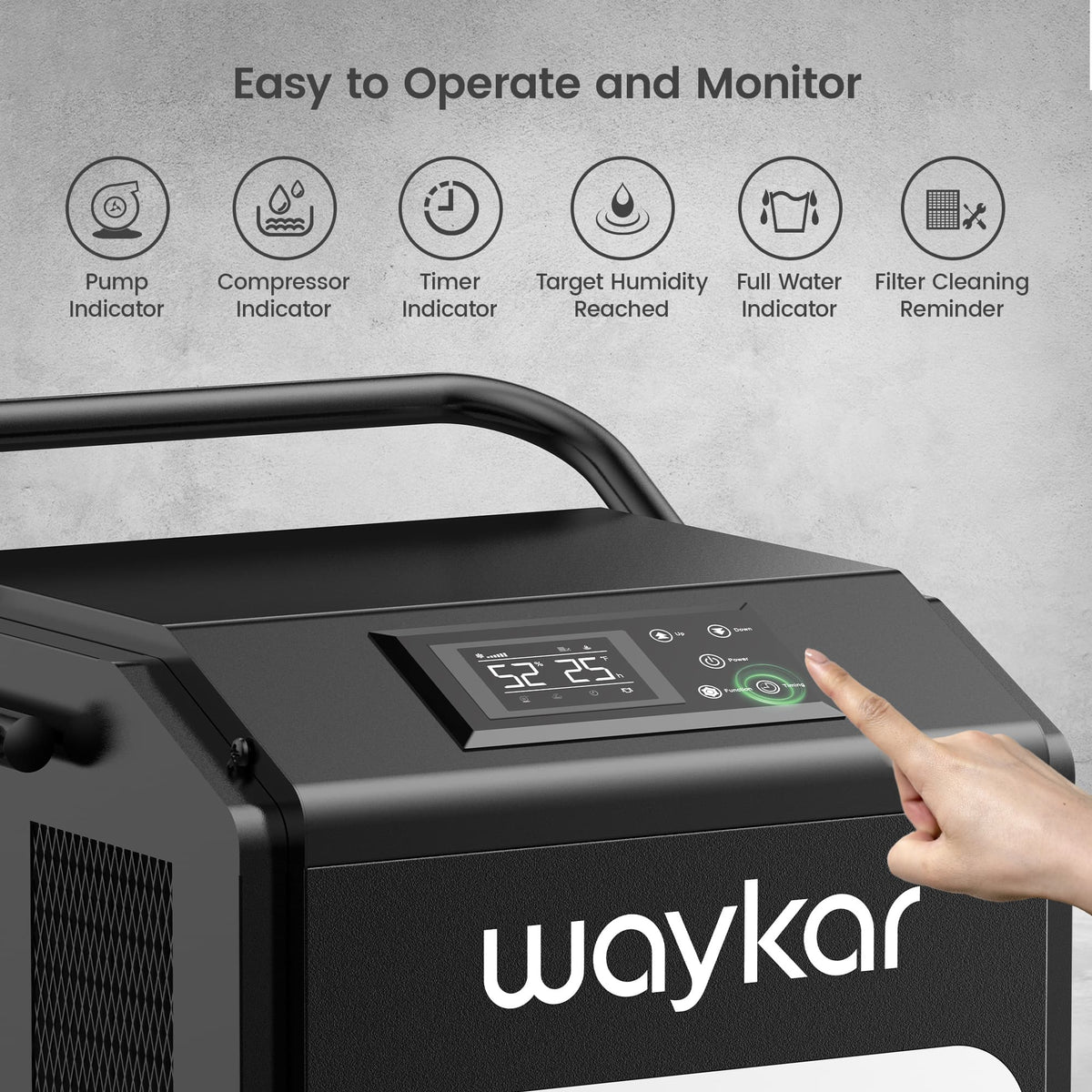 250 Pints Basement Dehumidifier with Built-in Pump and Big Wheels