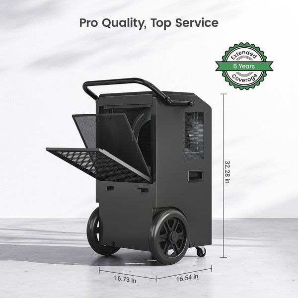 250 Pints Basement Dehumidifier with Built-in Pump and Big Wheels
