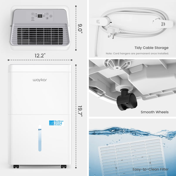 120 Pints ENERGY STAR Most Efficient Dehumidifier for Home