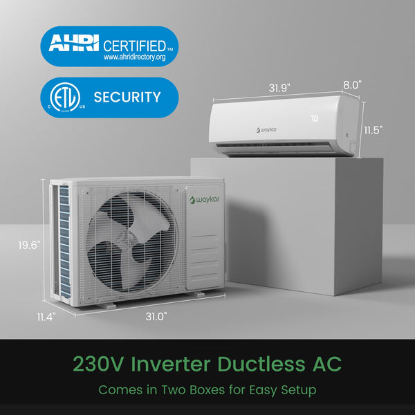 230V Ductless AC Indoor & Outdoor Unit
