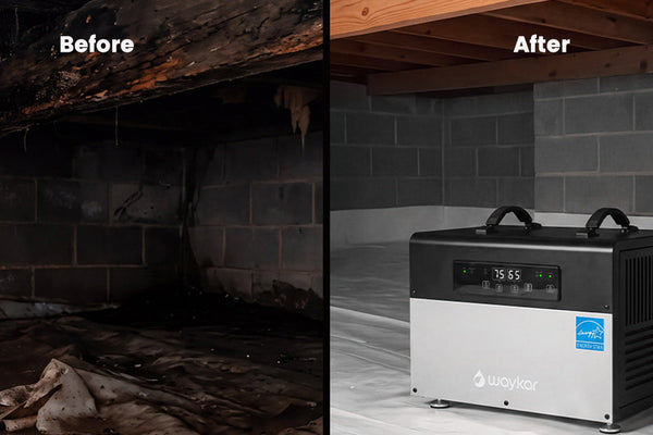 Waykar Crawl Space Dehumidifier for Basement, 16.4 ft Pump