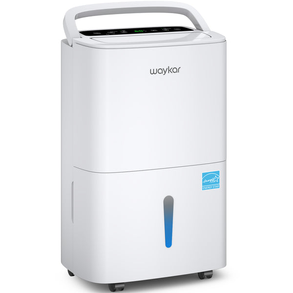Waykar 150 Pints Energy Star Dehumidifier for Spaces up to 7,000 Sq. Ft at Commercial and Industrial Large Room, Warehouse, Storage, Home, Basement, Bedroom with Drain Hose, Auto Defrost, Self-Drying