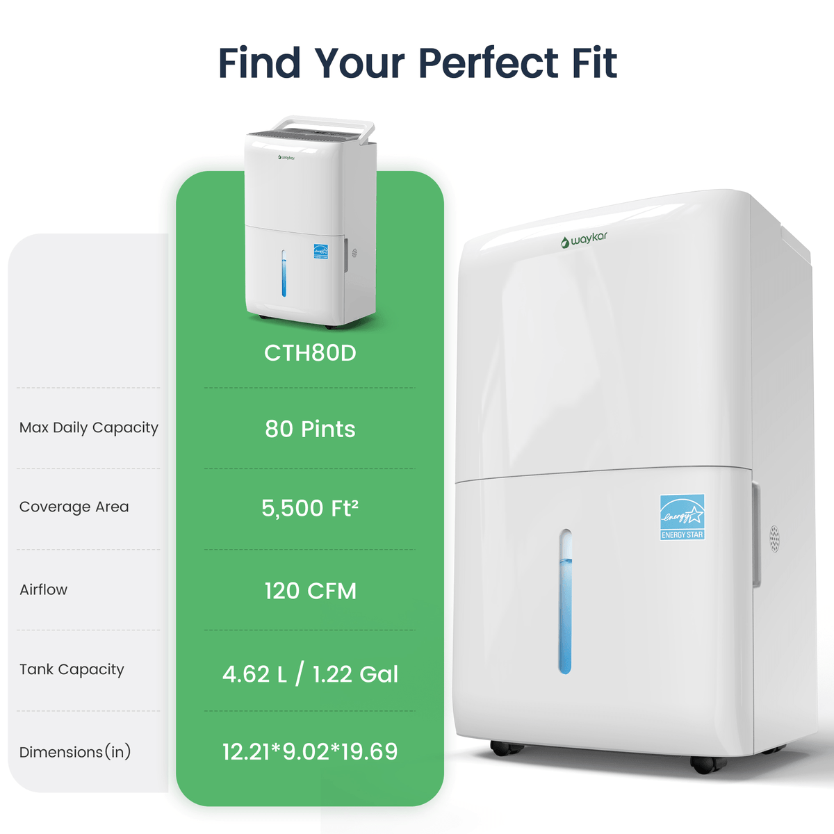 CTH Super Quiet ENERGY STAR Dehumidifier with Fixed Vent, Pump Optional