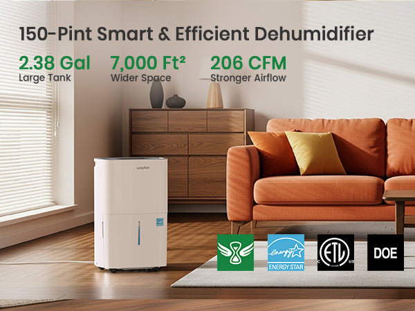 150 pints large dehumidifier for basement