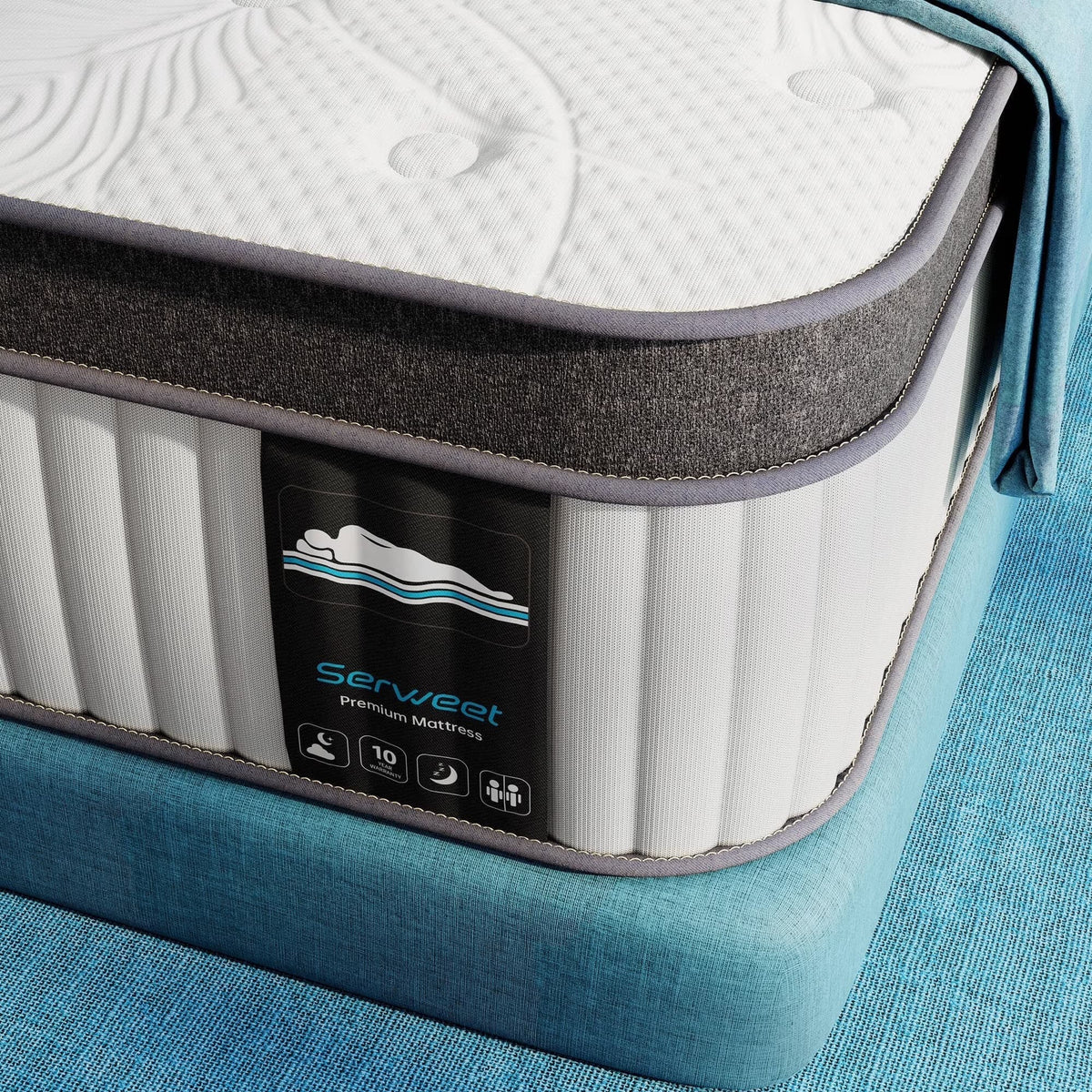 Serweet King Mattress, 14 Inch Memory Foam Mattress in a Box, Individual Pocket Spring Mattress with Motion Isolation and Pressure Relief, Medium Firm, CertiPUR-US