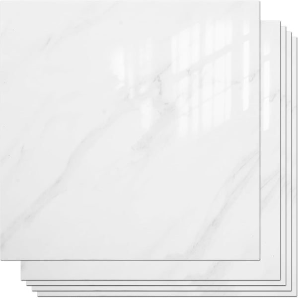 Peel and Stick Backsplash Tiles – 20 Sheets, 12" x 12" PVC Self-Adhesive Wall Panels | White
