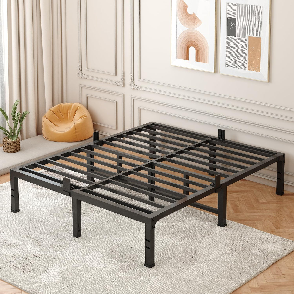 Queen Bed Frame – 14 Inch Heavy Duty Metal Platform, Supports Up to 3500 lbs, No Box Spring Needed