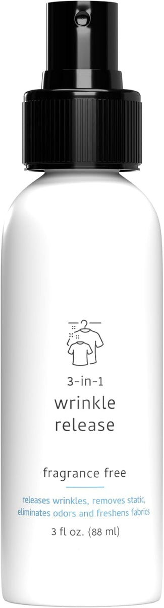 No-Iron Wrinkle Release Spray – 3 oz, USDA Biobased, Cruelty-Free, Travel-Friendly