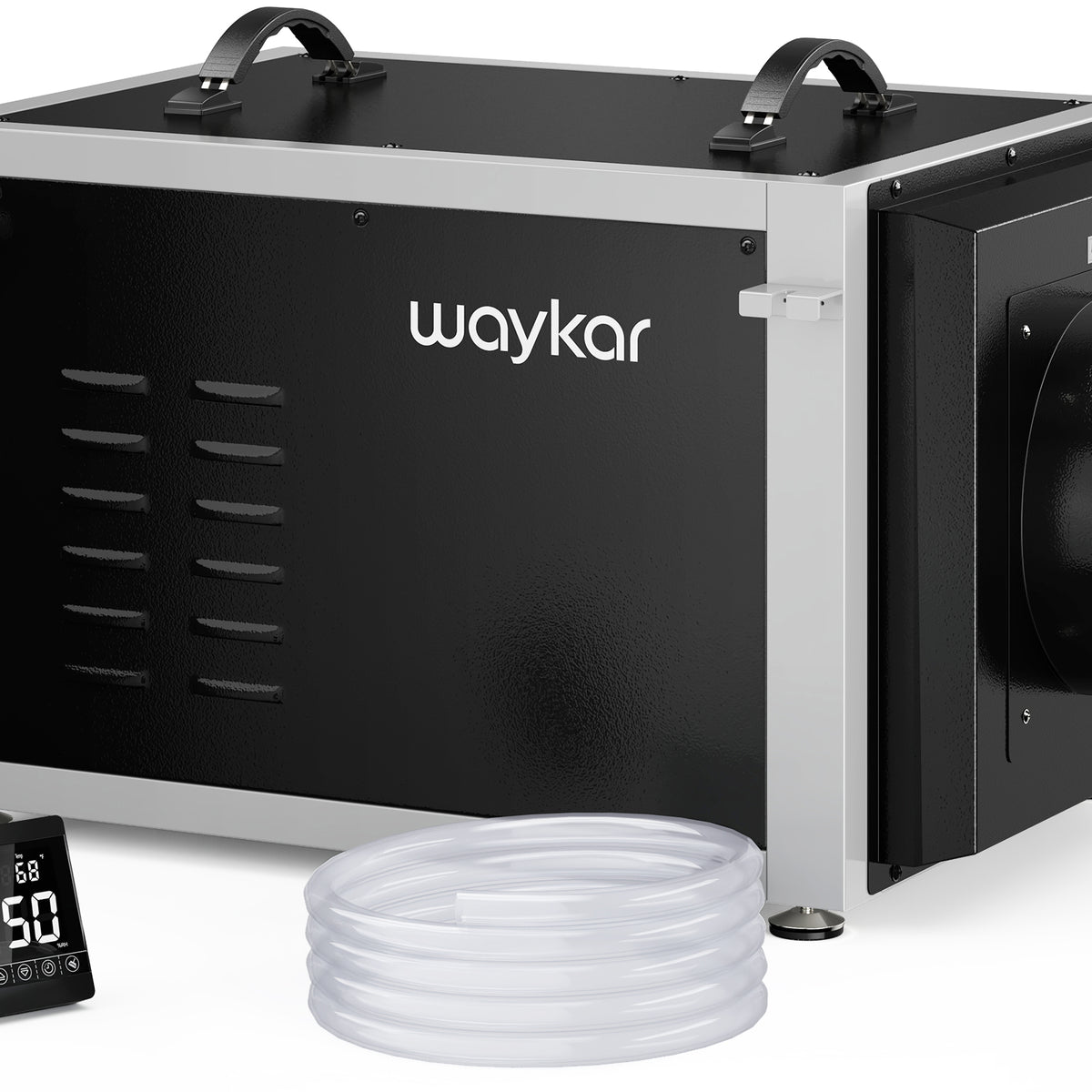 Waykar 158 Pints Commercial Dehumidifier-Hoistable Industrial Dehumidifier with Carrying Handle with Separate Control Panel and Sensor-For 6500 Sq. Ft Crawl Spaces, Basements, Whole Home