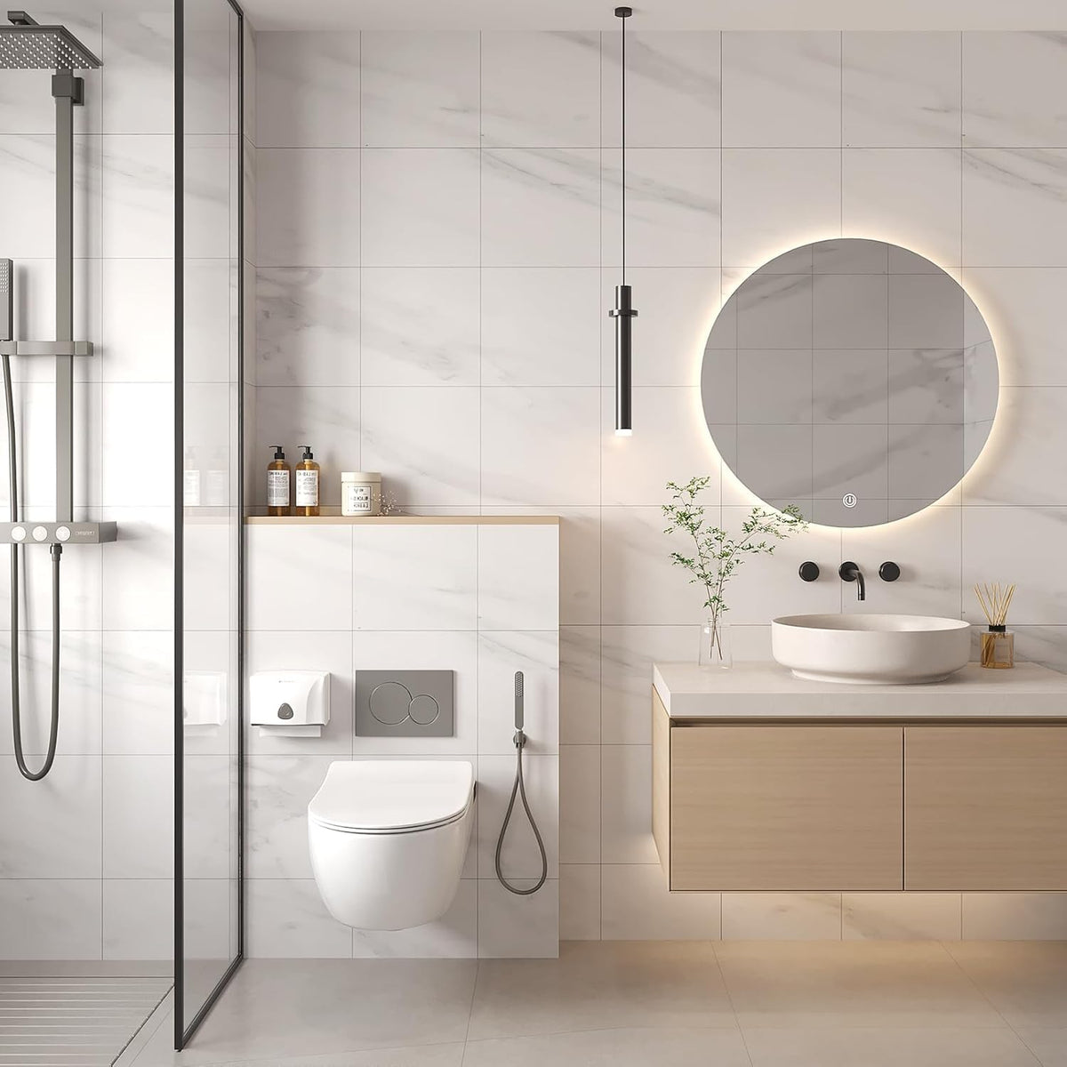 Peel and Stick Backsplash Tiles – 20 Sheets, 12" x 12" PVC Self-Adhesive Wall Panels | White