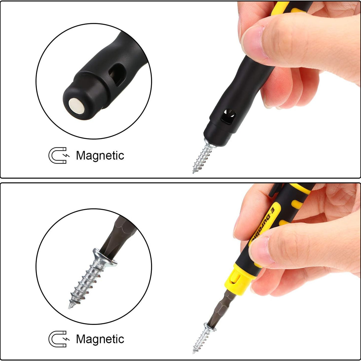 4 Pieces Pocket Screwdriver – 4-in-1 Mini Pen Screwdriver with Flathead & Phillips Bits, Magnetic Tip
