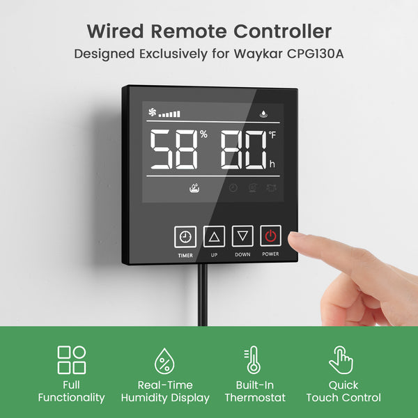 Wired Remote Controller for Waykar CPG130A Commercial Dehumidifier, Humidity Control Within Reach