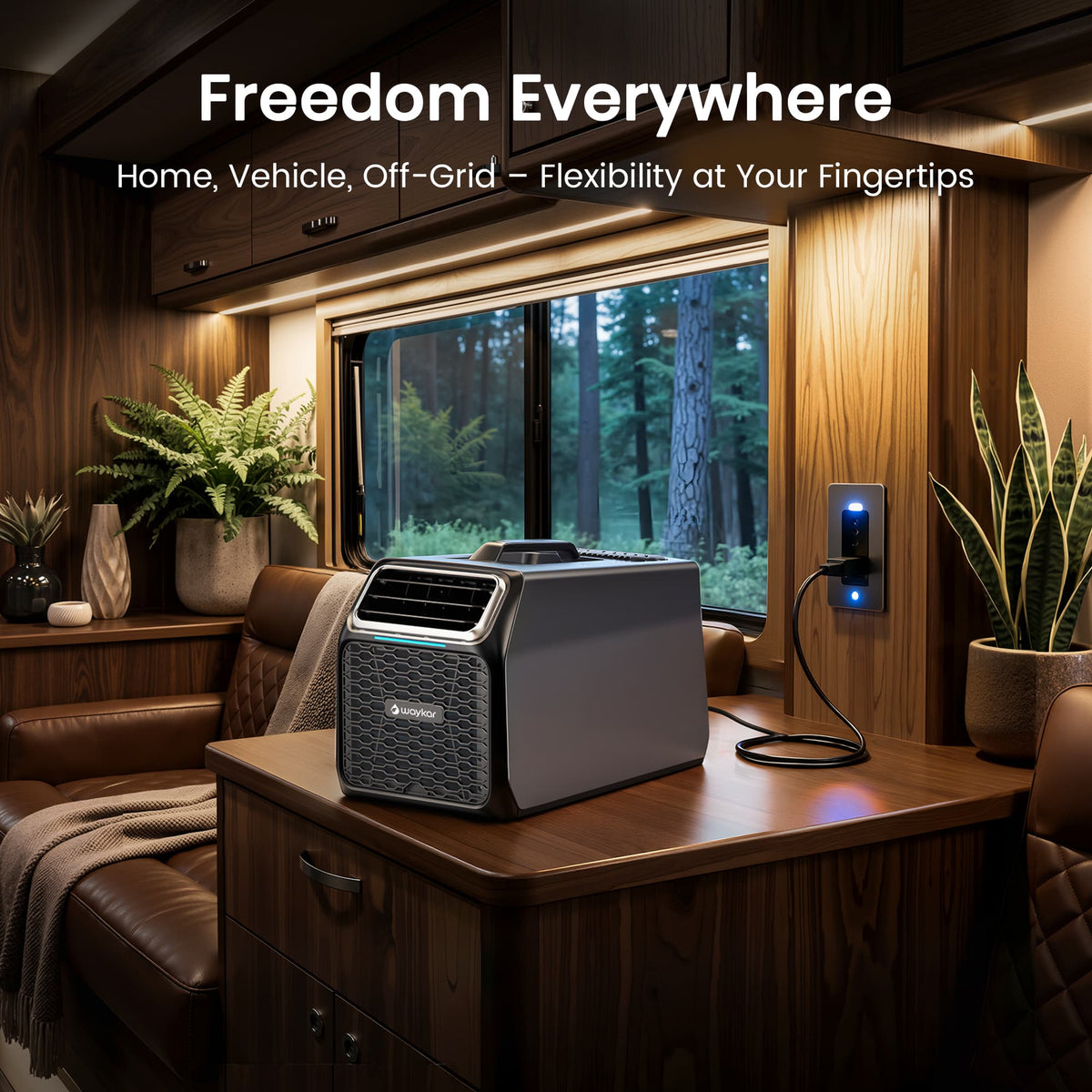 Waykar 6,000 BTU Portable Air Conditioner for Camping, Windowless Air Conditioning with Remote
