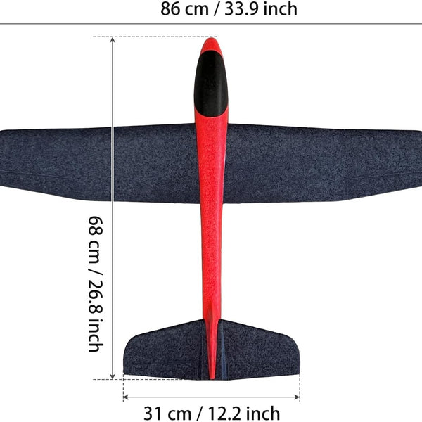 2 Pcs Foam Glider Airplane Toys – 33.8" Super Large Hand-Throwing Planes for Outdoor Play & STEM Learning