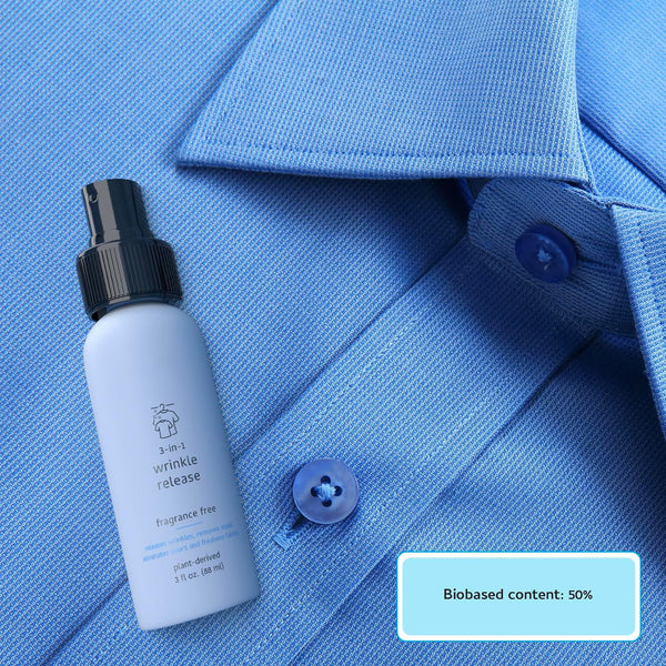No-Iron Wrinkle Release Spray – 3 oz, USDA Biobased, Cruelty-Free, Travel-Friendly