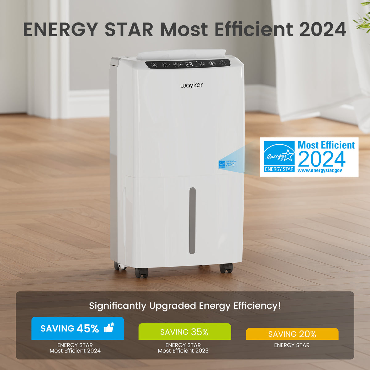 Sitvon 10-Pint Pro Energy Star Energey Efficient Dehumidifier for Home, Basement and Large Room 1,500 Sq. ft Coverage Area - Quiet with Humidity Control, Timer, Drain Hose and Water Tank