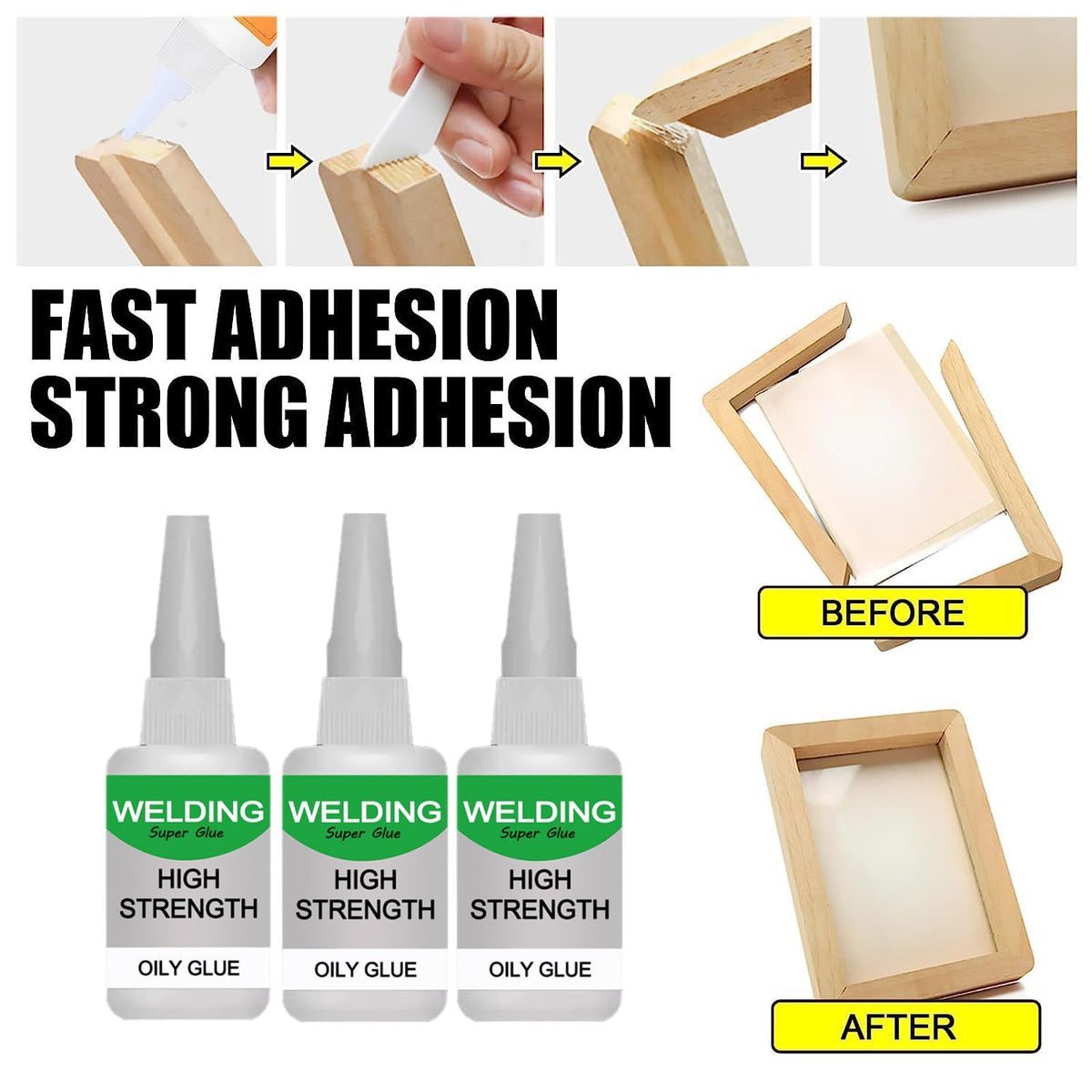 All-Purpose Super Glue – Waterproof, Shockproof, Instant Bond Adhesive for Metal, Wood, Rubber & Plastic