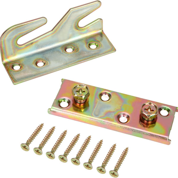 8 Sets Bed Rail Brackets for Wooden Bed Frames – No-Mortise Bed Frame Connectors for Headboards & Footboards (Screws Included)