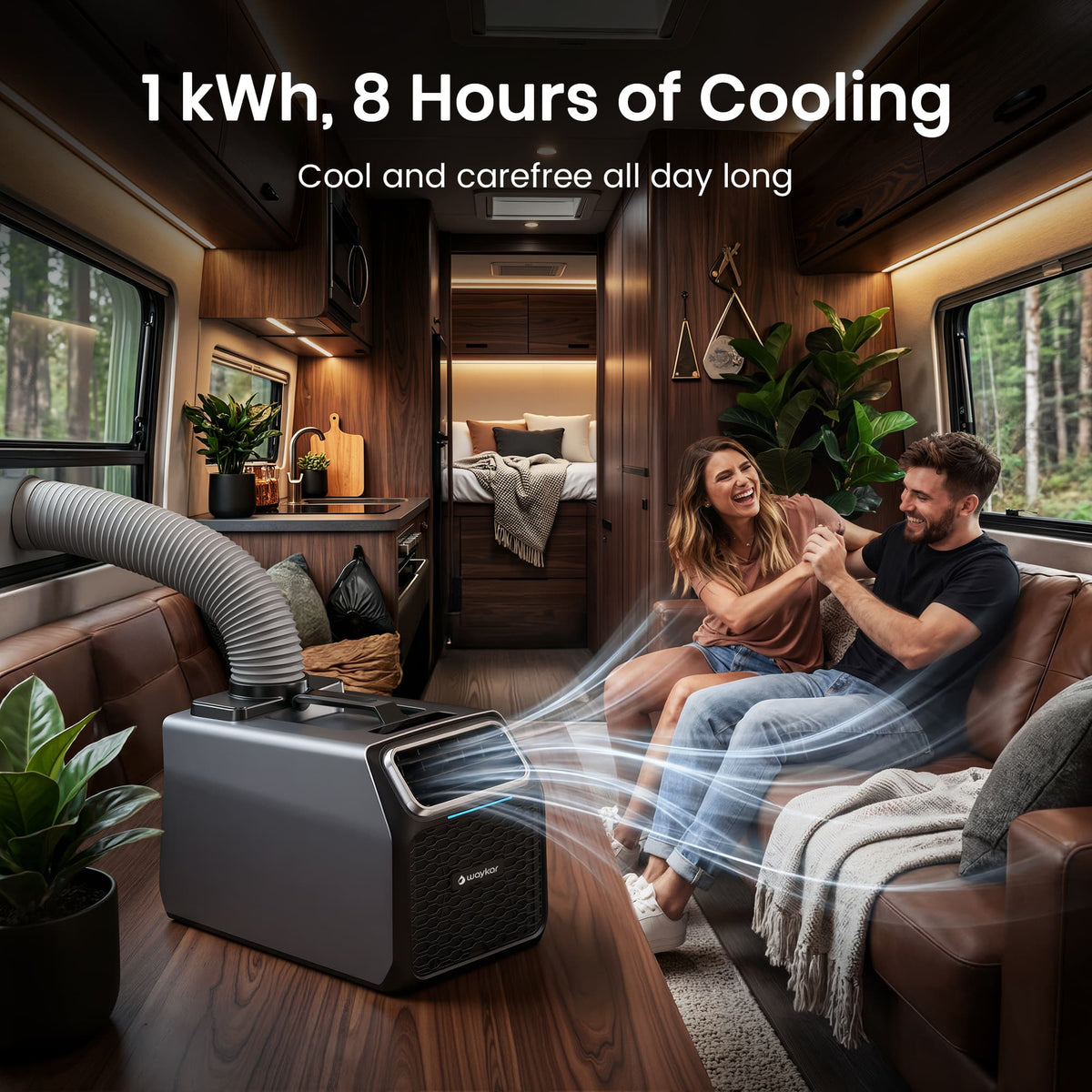 Waykar 6,000 BTU Portable Air Conditioner for Camping, Windowless Air Conditioning with Remote
