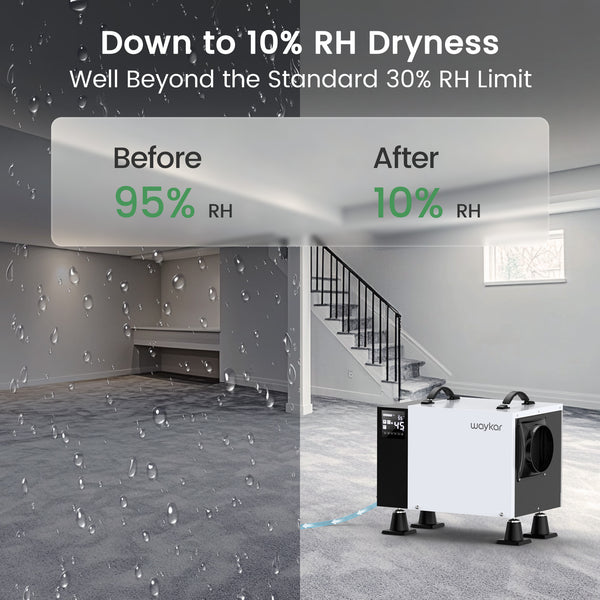 125-Pint Crawlspace Dehumidifier, Down to 10%RH Dry, Pump Model Optional