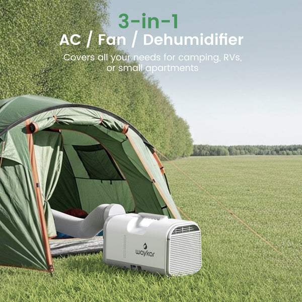 Camping AC with exhaust hoses