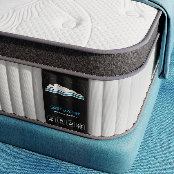 Serweet King Mattress, 14 Inch Memory Foam Mattress in a Box, Individual Pocket Spring Mattress with Motion Isolation and Pressure Relief, Medium Firm, CertiPUR-US