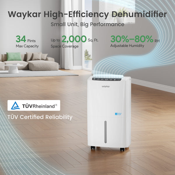 Sitvon 10-Pint Pro Energy Star Energey Efficient Dehumidifier for Home, Basement and Large Room 1,500 Sq. ft Coverage Area - Quiet with Humidity Control, Timer, Drain Hose and Water Tank