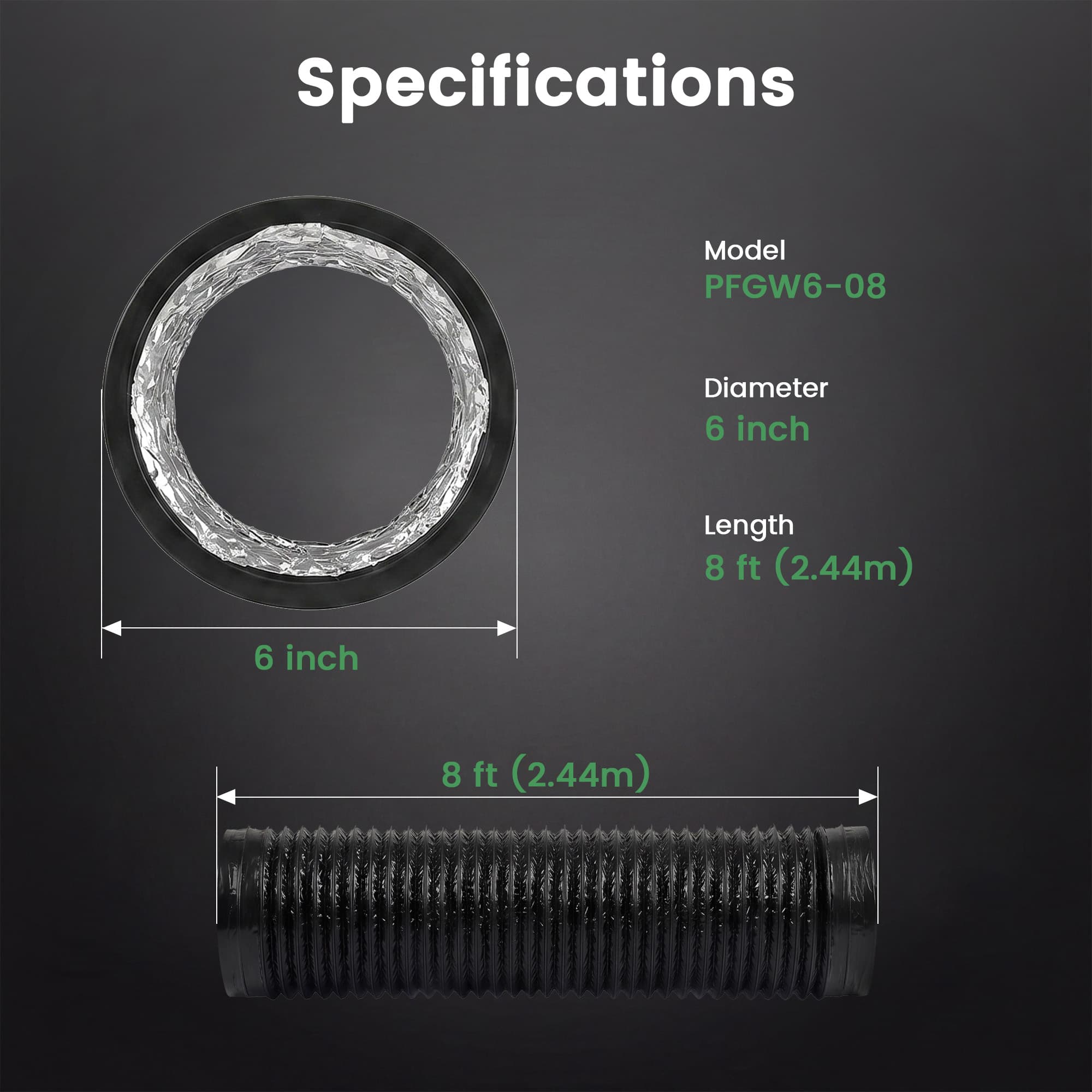 Flexible Aluminum Venting Hose for Dehumidifiers, Air Conditioners & HVAC Systems