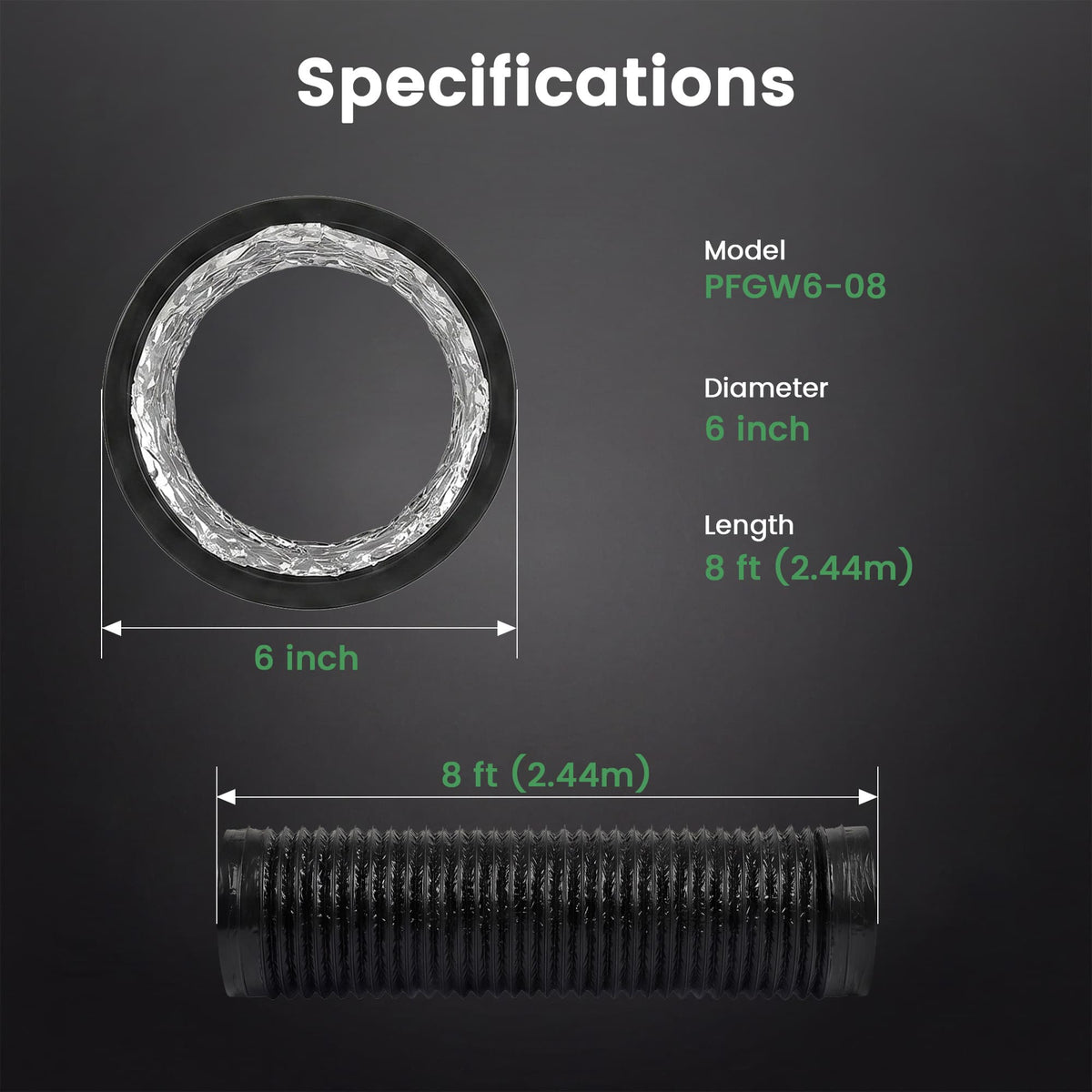 Flexible Aluminum Venting Hose for Dehumidifiers, Air Conditioners & HVAC Systems