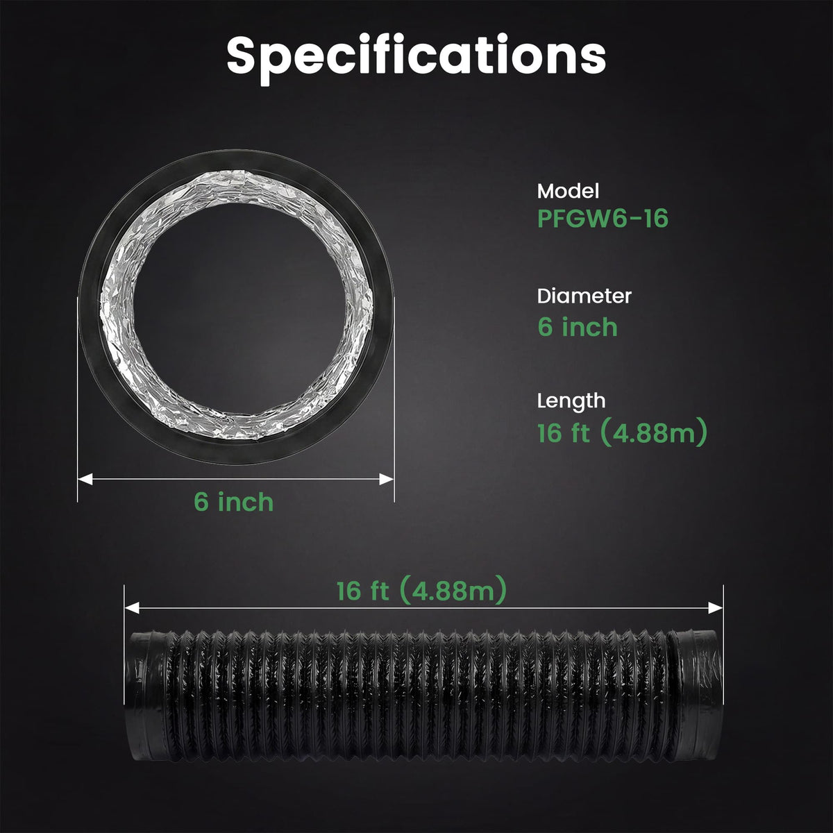 Flexible Aluminum Venting Hose for Dehumidifiers, Air Conditioners & HVAC Systems