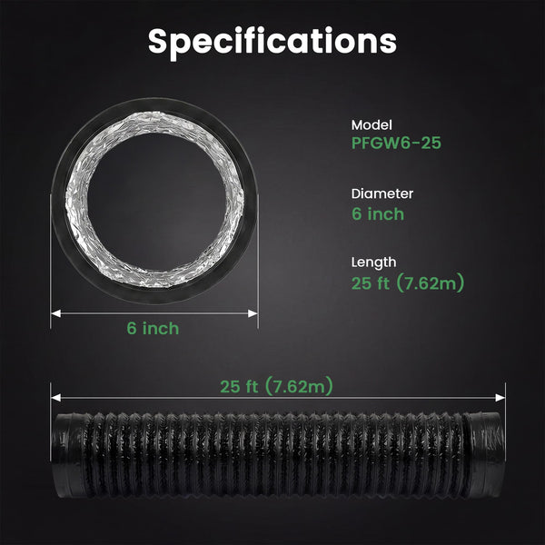Flexible Aluminum Venting Hose for Dehumidifiers, Air Conditioners & HVAC Systems