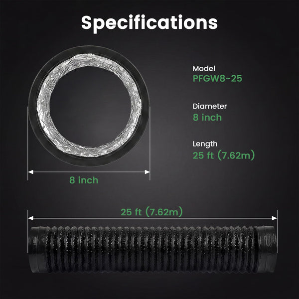 Flexible Aluminum Venting Hose for Dehumidifiers, Air Conditioners & HVAC Systems