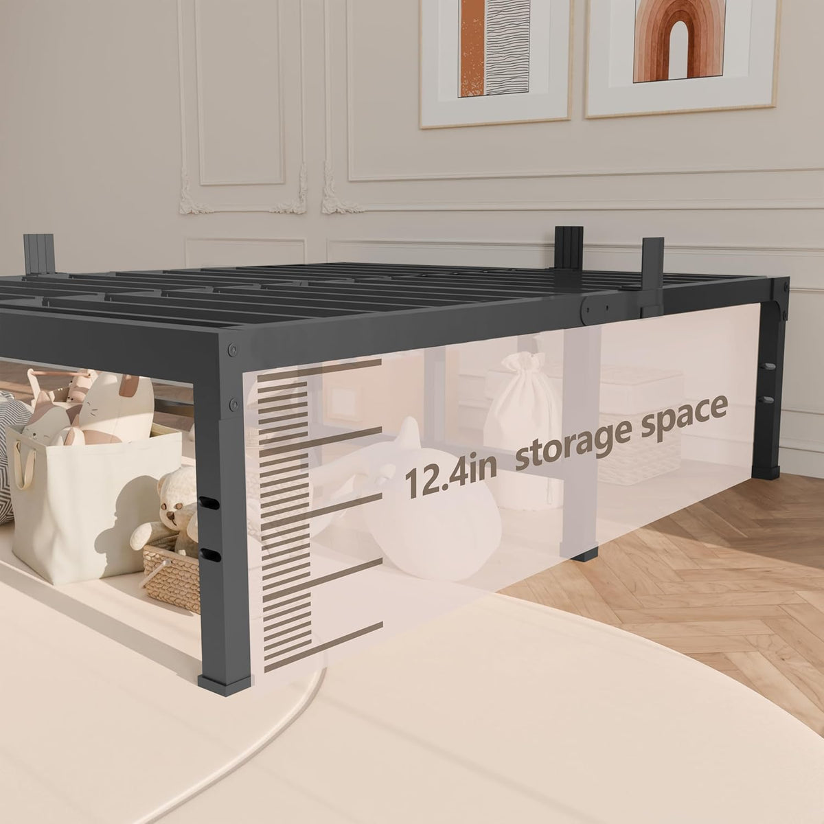 Queen Bed Frame – 14 Inch Heavy Duty Metal Platform, Supports Up to 3500 lbs, No Box Spring Needed