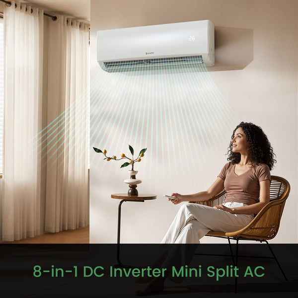12,000 BTU Ductless Mini Split Air Conditioner & Heater, 20.5 SEER2 Efficient with App Control