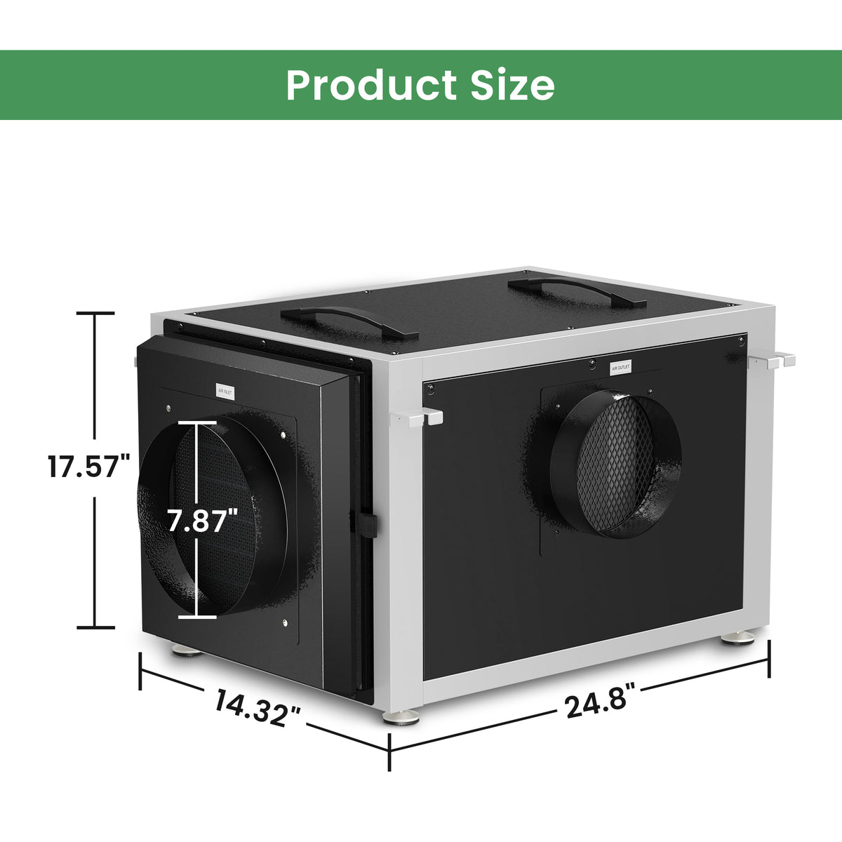 158-Pint Commercial Dehumidifier for Spaces up to 6,500 Sq. Ft with Separate Control Panel and Sensor