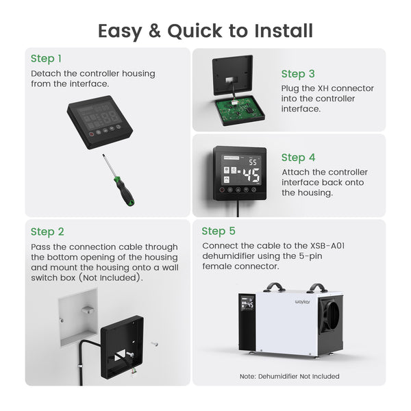 Wired Remote Controller for Waykar Crawlspace Dehumidifiers