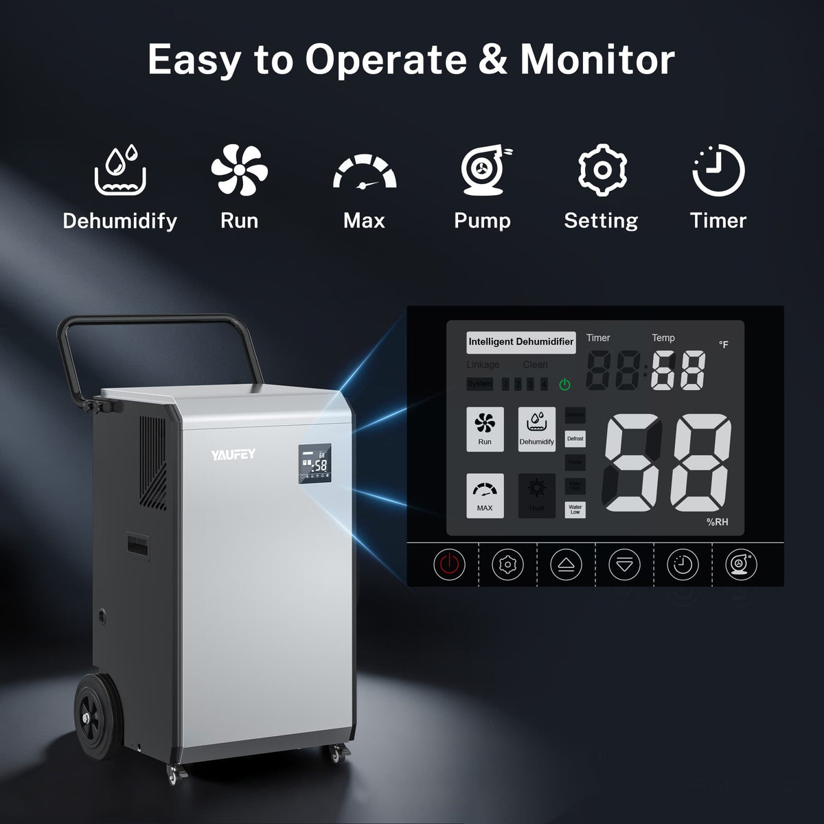 Pre-Sale: 320 Pints Commercial Dehumidifier, 970W Industrial Dehumidifier with Pump & Drain Hose