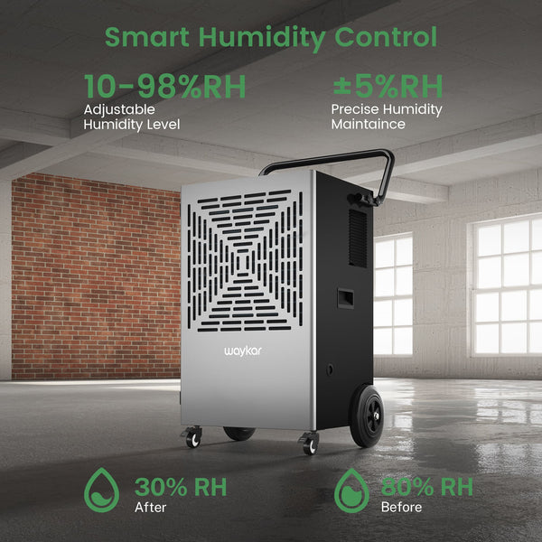 Commercial Grade Dehumidifiers up to 216 Pints, Large Dehumidifiers with Pump for Basement