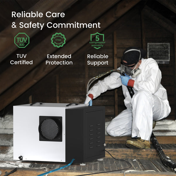 158 Pints Crawlspace Dehumidifier with Built-in Pump, 6,500 Sq. Ft. Basement Dehumidifier
