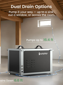 125-Pint Dual Duct Crawlspace Dehumidifier with Pump – Waykar Dehumidifier