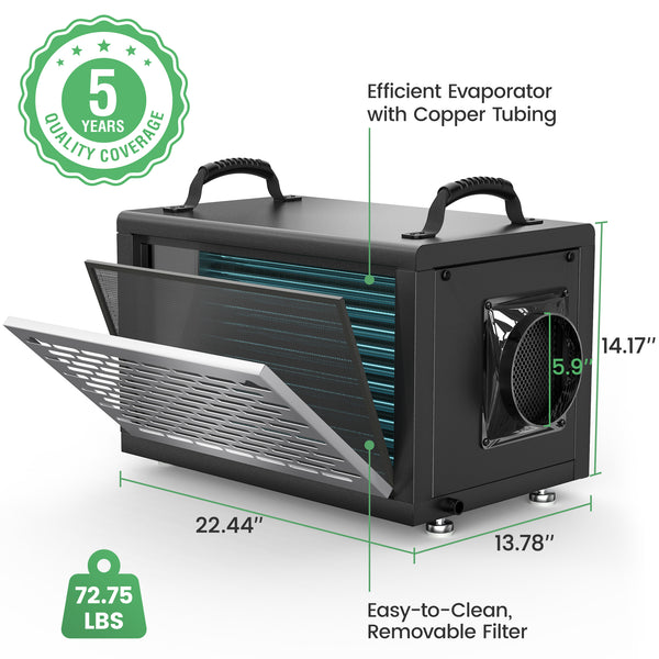 130 Pints Crawl Space Dehumidifier (ENERGY STAR Most Efficient)