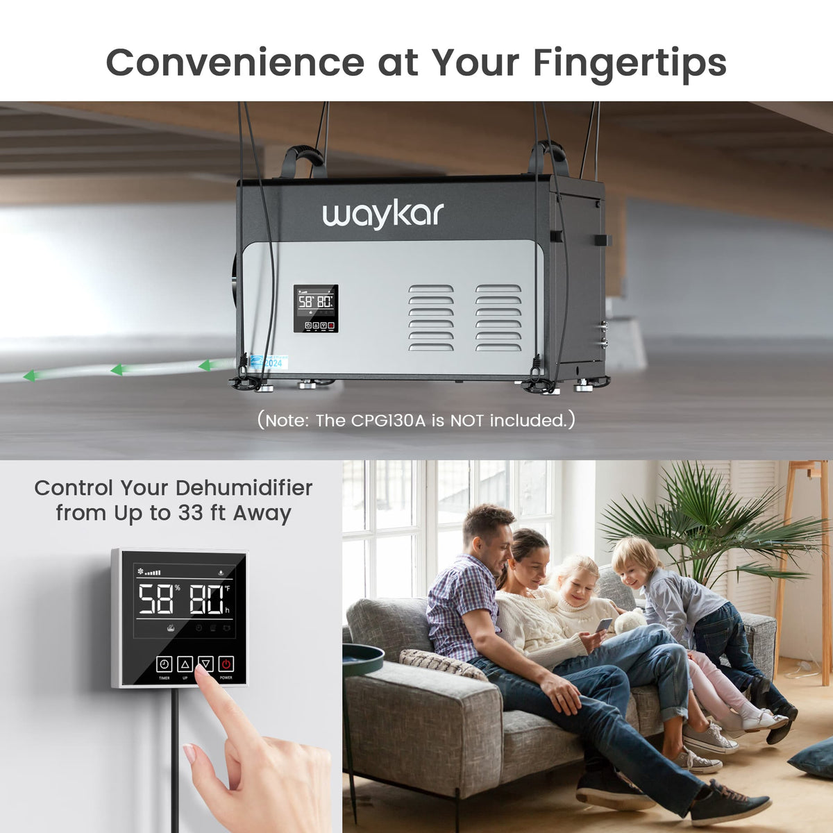 CPG130A Wired Remote Controller for Waykar Commercial Dehumidifier, Humidity Control Within Reach [XSB-CPG130A]