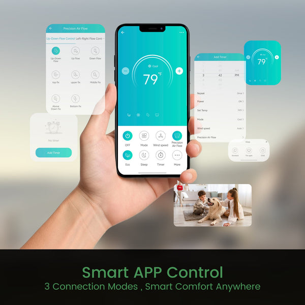 12,000 BTU Ductless Mini Split Air Conditioner & Heater, 20.5 SEER2 Efficient with App Control