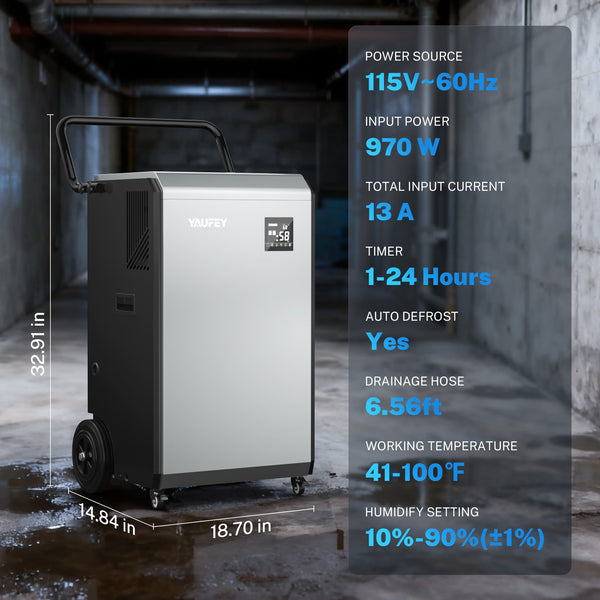 Pre-Sale: 320 Pints Commercial Dehumidifier, 970W Industrial Dehumidifier with Pump & Drain Hose