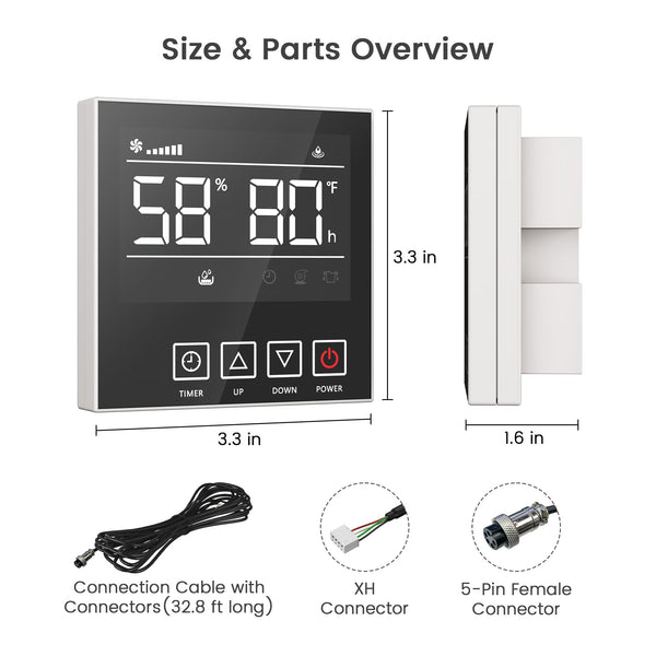 CPG130A Wired Remote Controller for Waykar Commercial Dehumidifier, Humidity Control Within Reach [XSB-CPG130A]