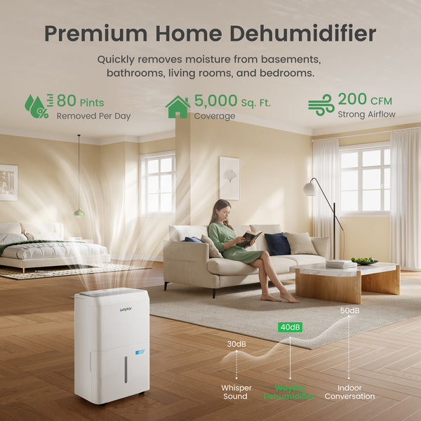 ENERGY STAR Most Efficient Dehumidifier – Available in 80, 120, and 150 Pints.