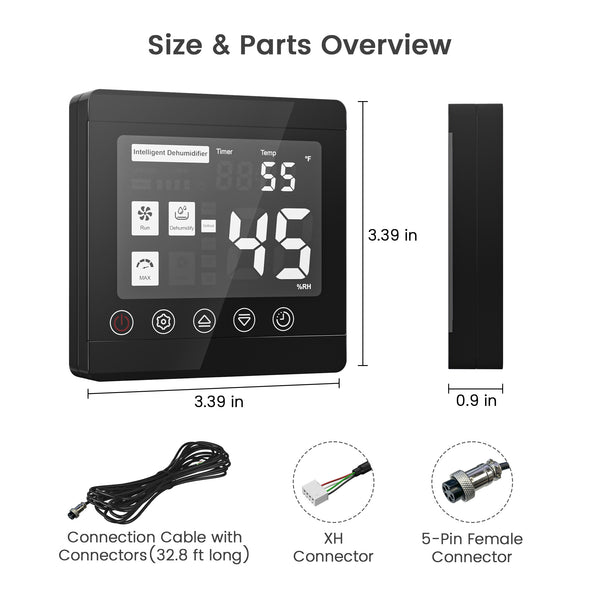 Wired Remote Controller for Waykar Crawlspace Dehumidifiers