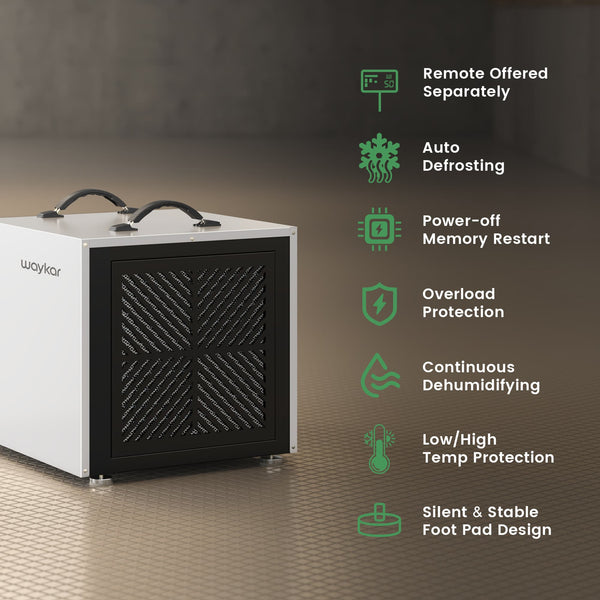 158 Pints Ductable Crawlspace Dehumidifier with Pump and Drain Hose (Optional Remote Controller)