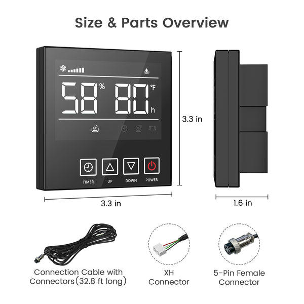 Wired Remote Controller for Waykar CPG130A Commercial Dehumidifier, Humidity Control Within Reach